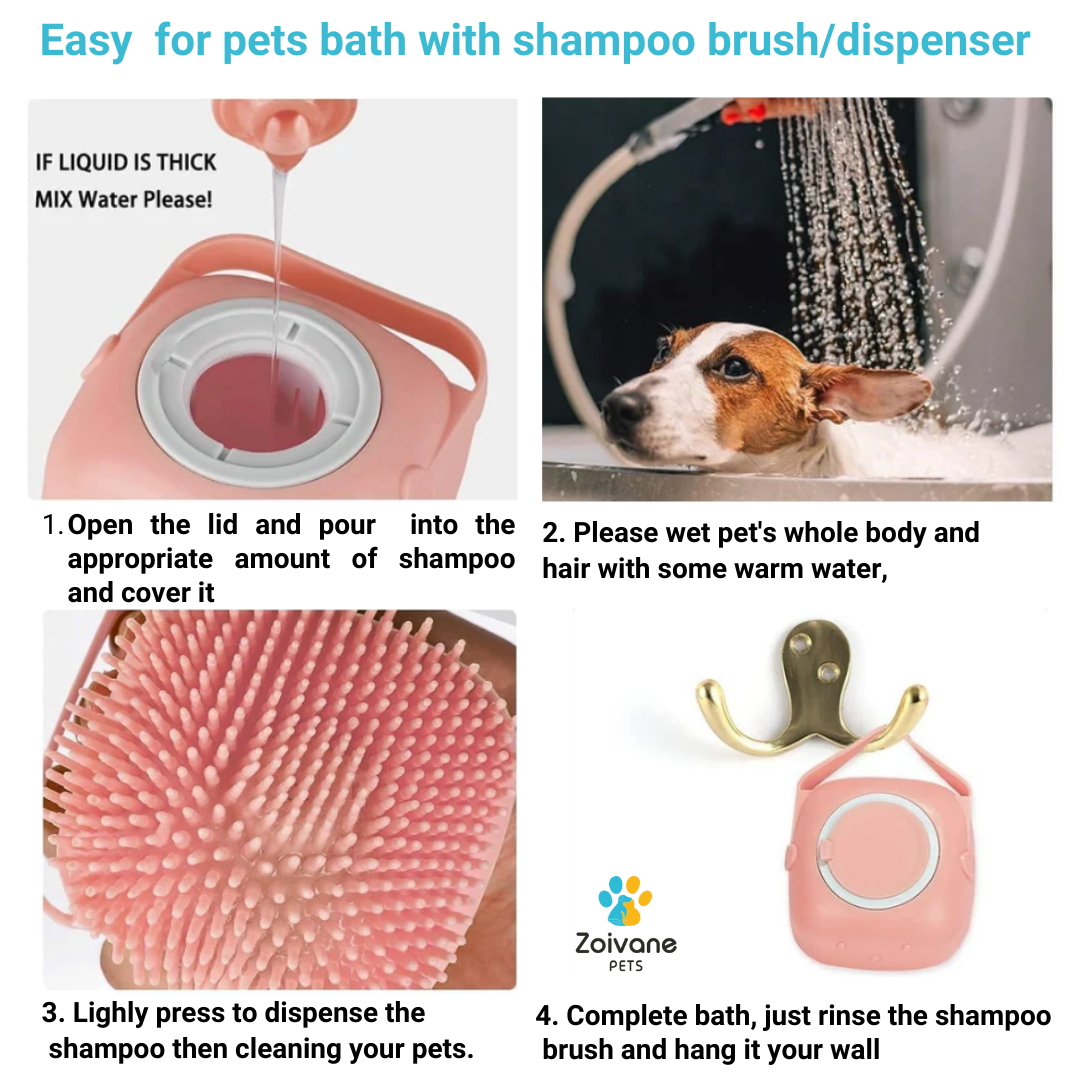 Pet Bath Brush for Grooming & Bathing