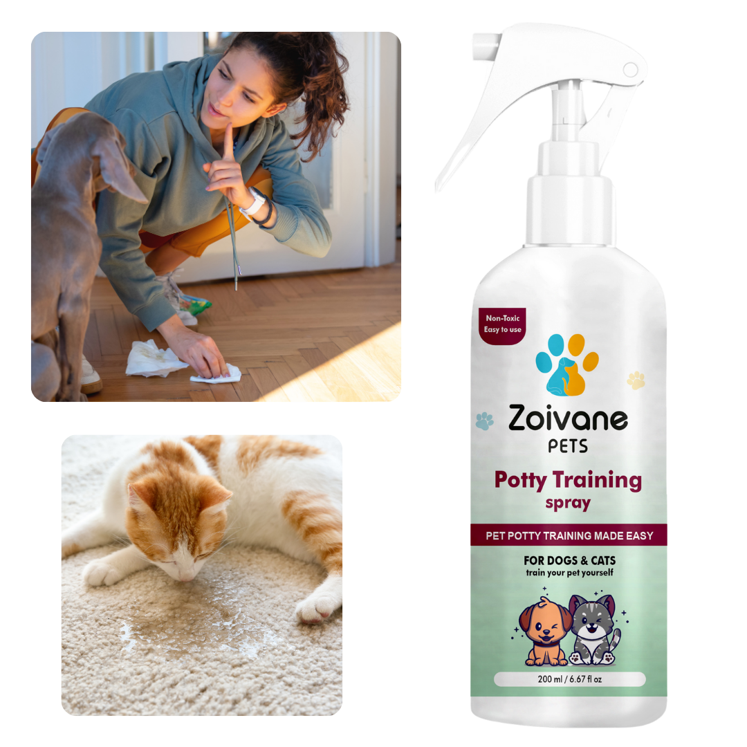 ZOIVANE Dog Potty Training Spray for Dogs, Cats, Puppy, Kitten 200ml | Indoor Use | No More Marking | Effective Training Aid for Puppies | Dogs & Cats Poop Spray| Training process may take upto 28-30 days to get potty/urine trained