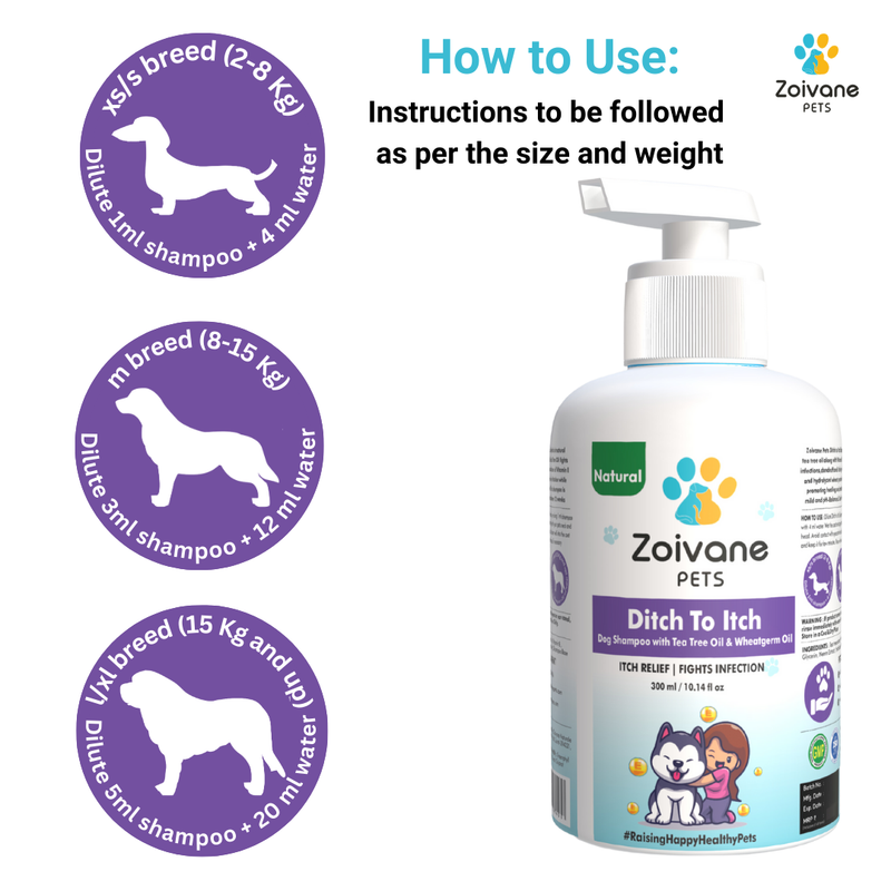 Zoivane Pets Ditch to Itch Dog Shampoo | Anti-Itch Formula for Sensitive Skin