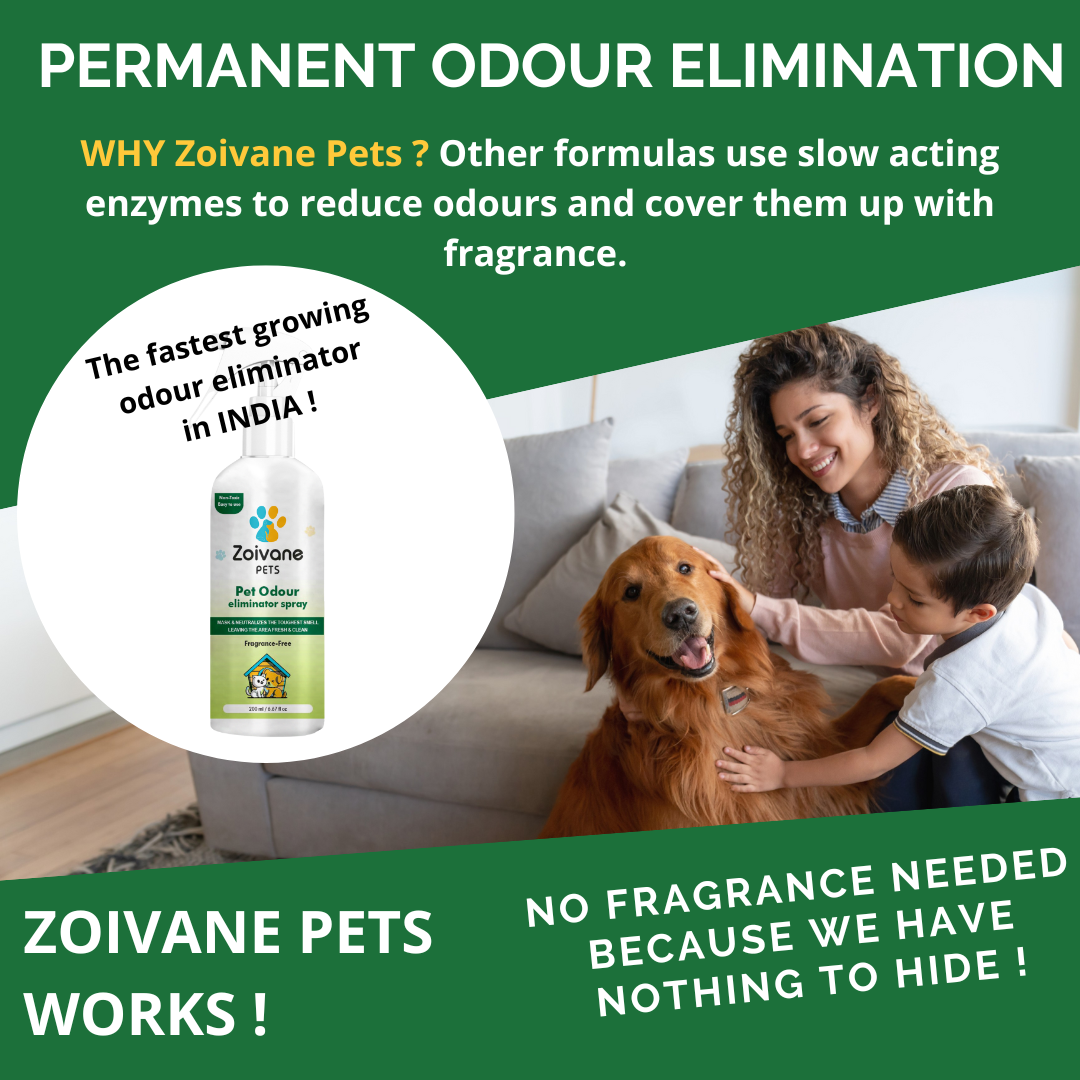 Zoivane pets Fragrance-Free Pet Odour Eliminator Spray - Effective, Non-Toxic, and Safe for All Surfaces