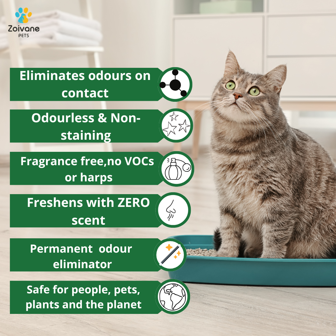 Zoivane pets Fragrance-Free Pet Odor Eliminator Spray - Effective, Non-Toxic, and Safe for All Surfaces