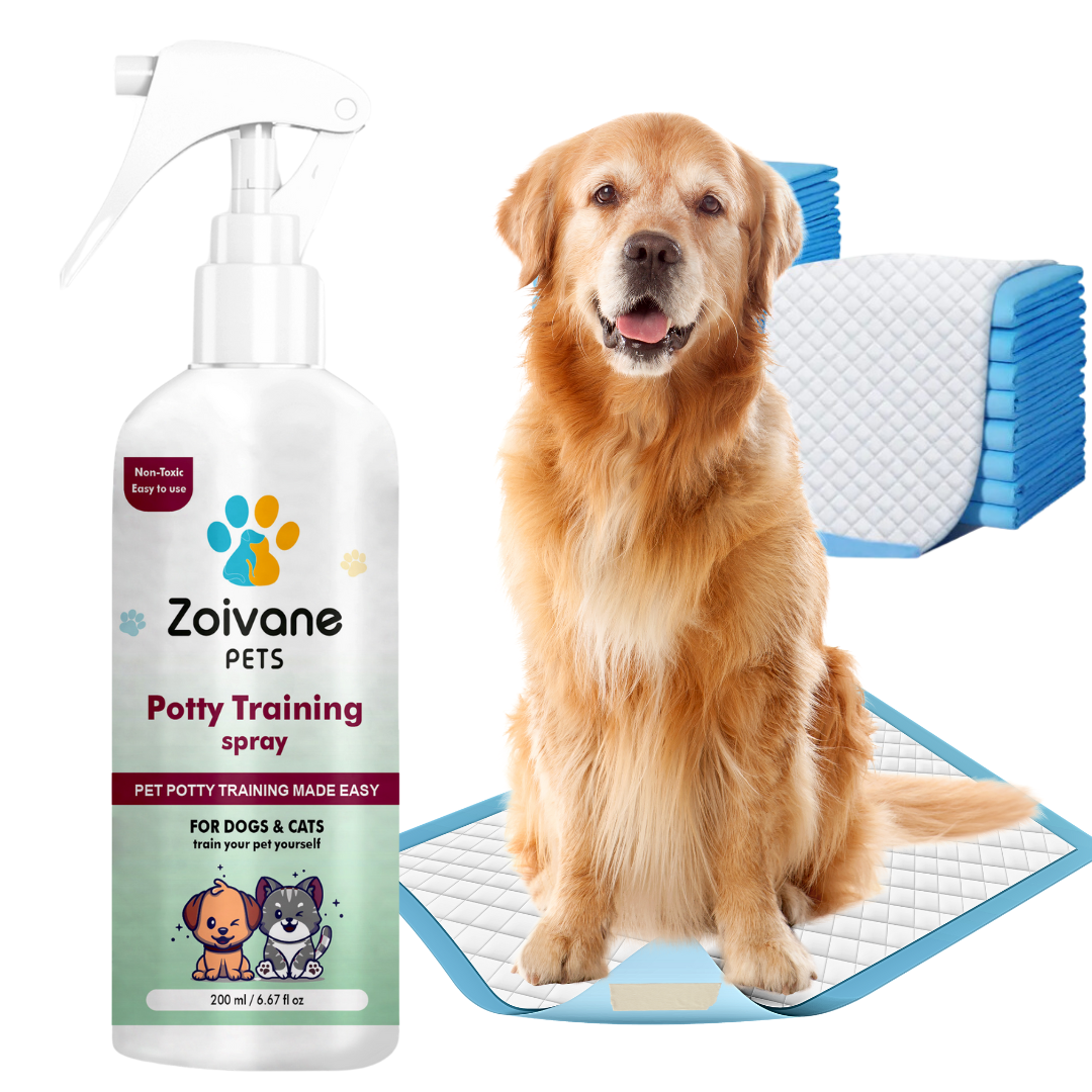 10pcs Training Pads+Puppy Dry Shampoo + Potty Training Spray for Dogs & Cats