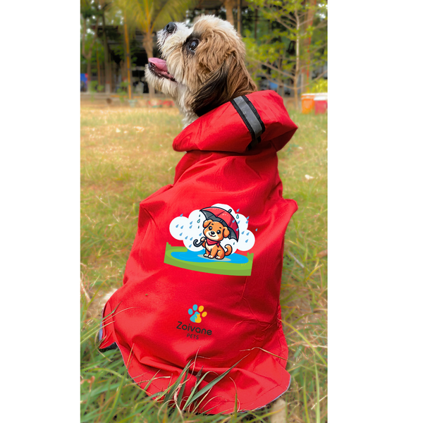Dog Raincoat XS "Dogs Just Wanna Have Fun!" Printed Dog Raincoat For Puppies, Dogs, Labrador, Golden Retriever, Shihtzu, German Shepherd & Similar Pack of 1