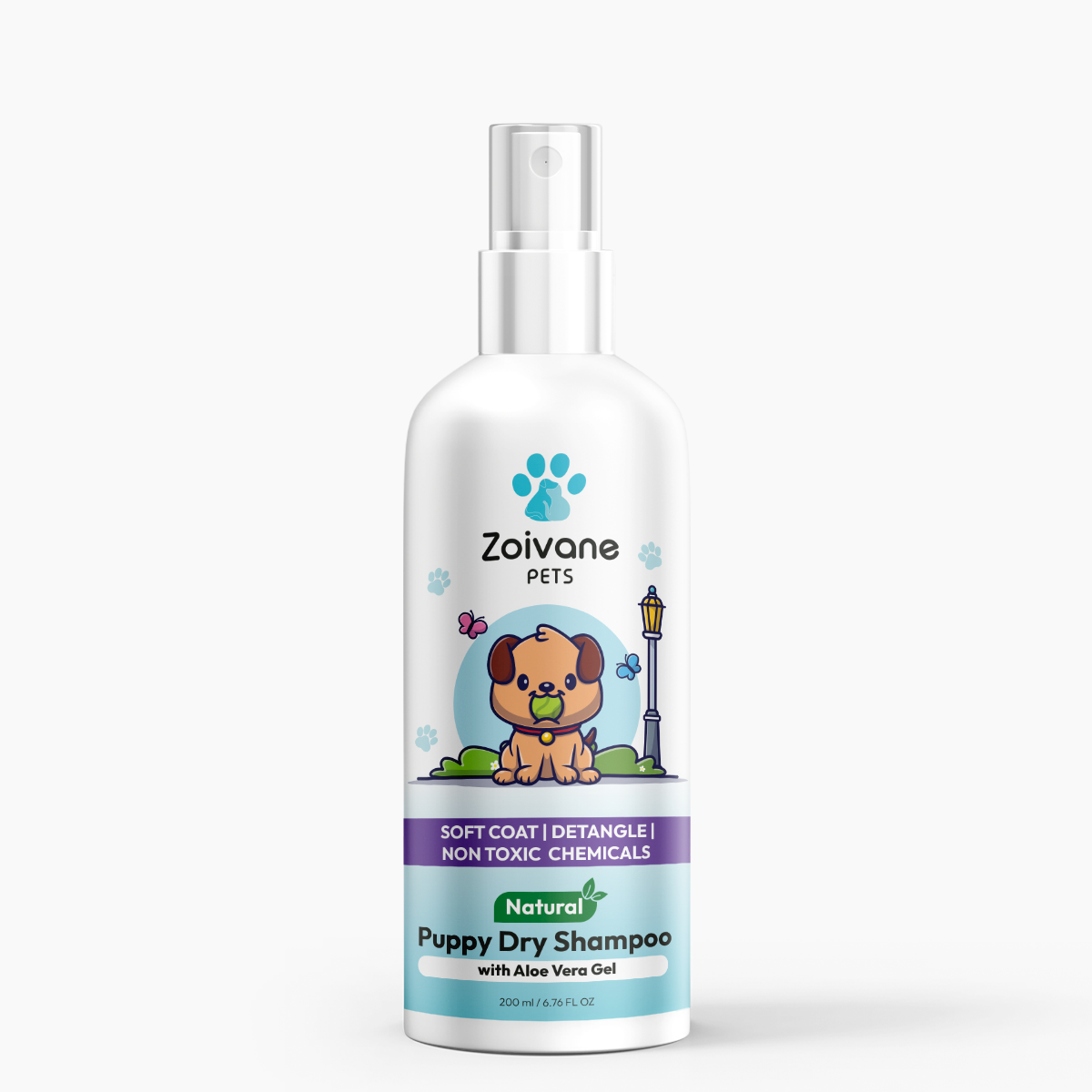 NATURAL PUPPY DRY SHAMPOO WITH ALOE VERA GEL