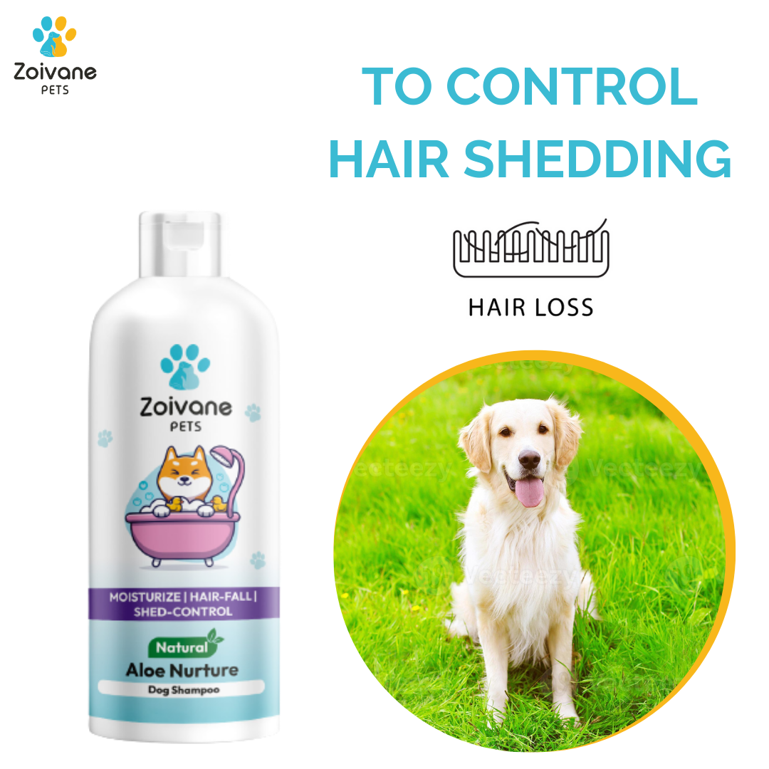 Zoivane Aloe Vera Dog Shampoo for Hair Fall | Natural Shedding Solution